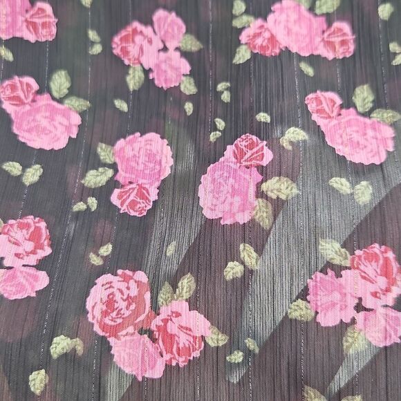 Torrid Black Pink Floral Sheer Blouse NWT Size 3X (22/24) - Picture 5 of 5